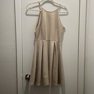 Gold halter skater dress